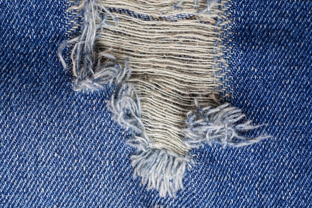 Premium Photo | Blue torn denim jeans texture.