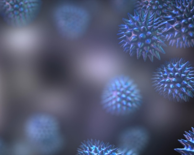 Blue virus cells Premium Photo