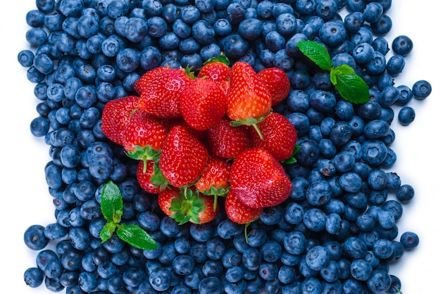 Premium Photo | Blueberries And Strawberries Space.