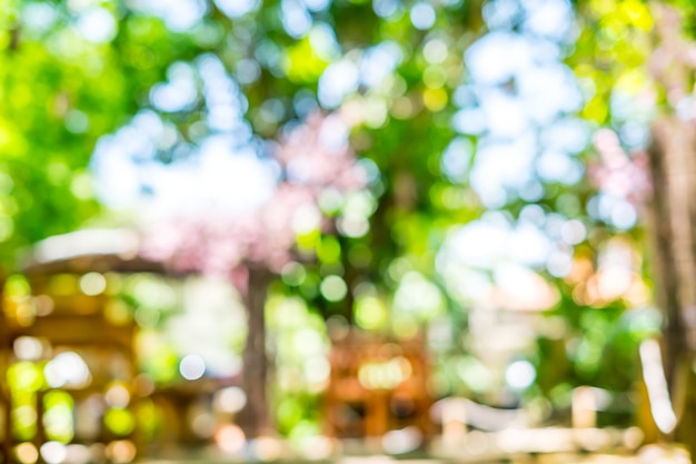 Premium Photo | Blur background outdoor cafe in garden