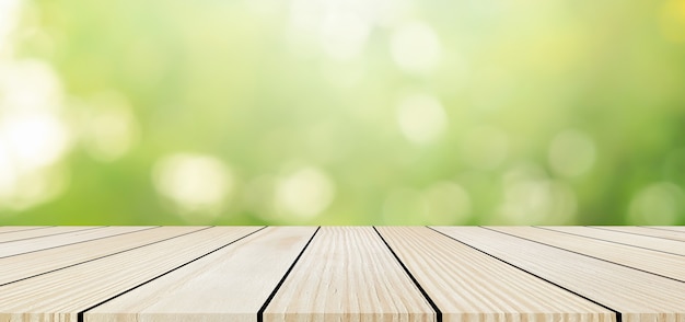 Premium Photo Blur Nature Background With Wood Table Top