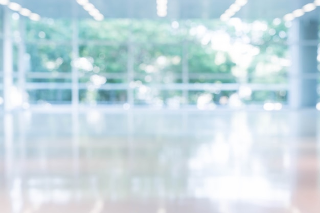 Blurred abstract background interior view looking out toward to empty office lobby and entrance 