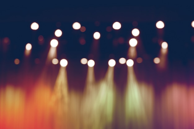 Blurred lights on stage, abstract image of spotlight concert. Premium Photo