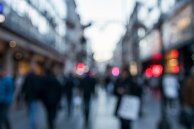 Free Photo | Blurry background of people walking on street