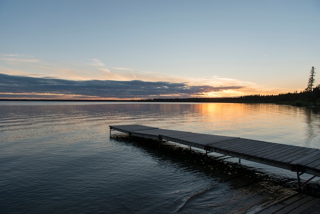 Premium Photo | Boardwalk in a lake, lake audy campground, riding ...