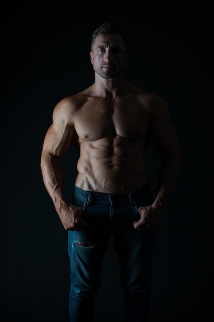 Premium Photo Bodybuilder Concept Masculinity And Sport Improve Yourself Man Muscular