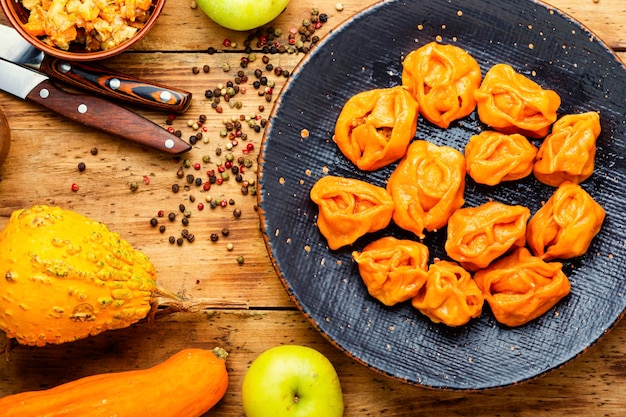 Premium Photo Boiled Dumplings With Pumpkin