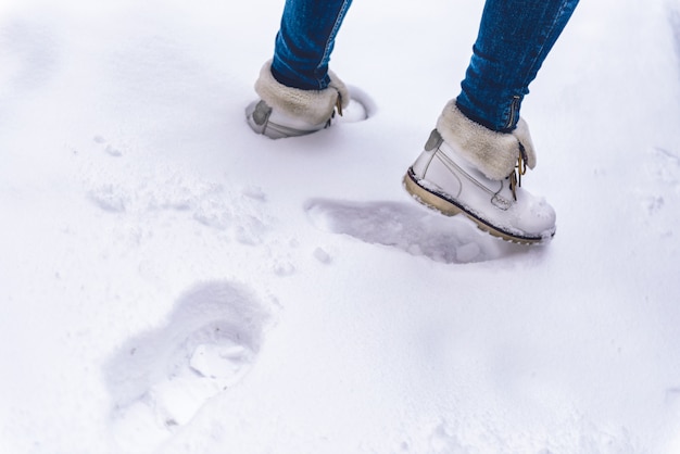 Premium Photo | Boots in snow