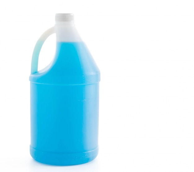 Free Photo | Bottle of blue cleaning detergent