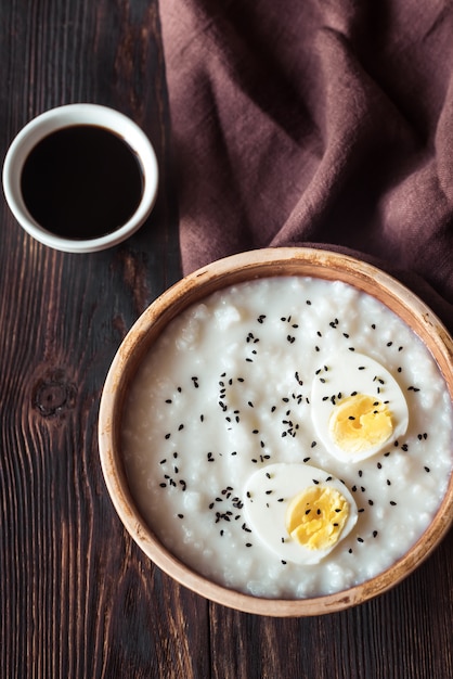 Premium Photo | Bowl of congee - asian rice porridge