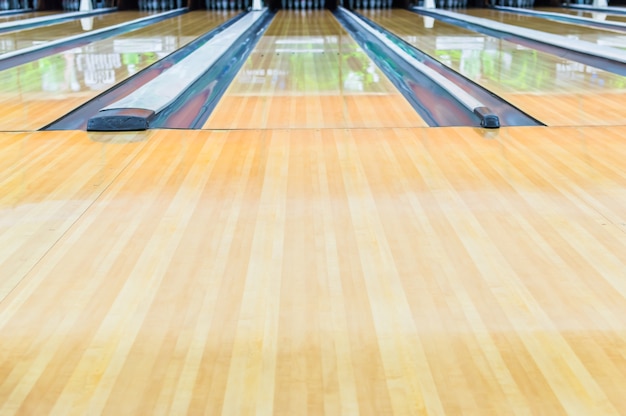 Premium Photo Bowling Alley With Surface Polished With Wax Beautifully