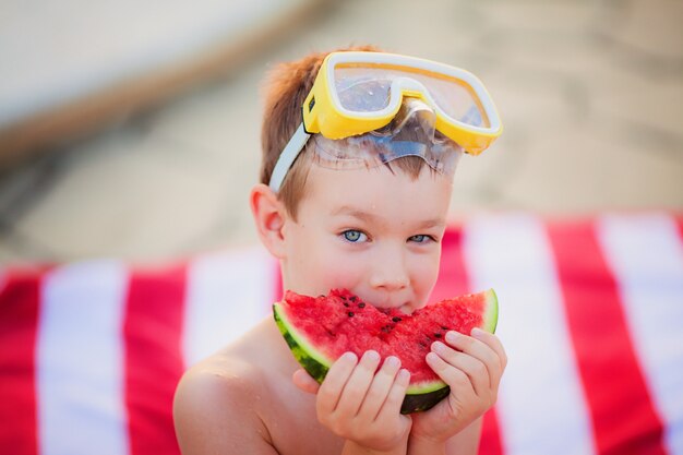 red and white beach towels