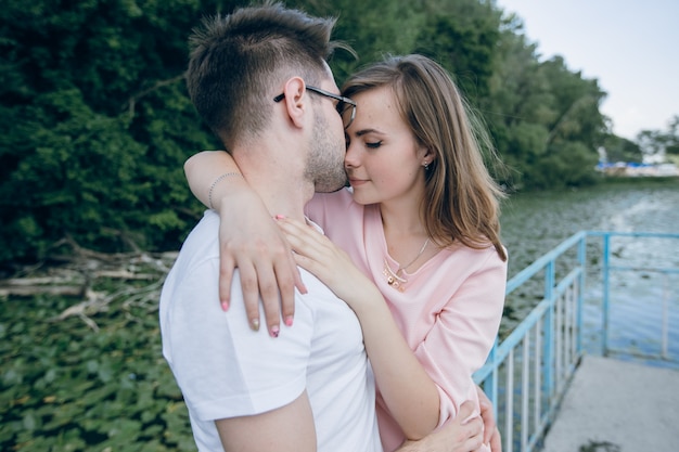 Boy Kissing His Girlfriend On The Head Photo Free Download