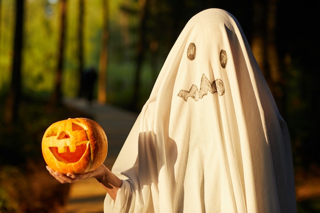 Premium Photo | Boy wearing halloween ghost costume