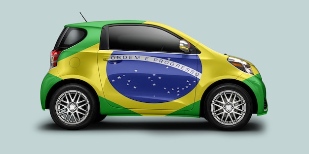 Premium Photo | Brasil car with brasil flag