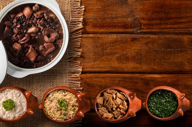 Premium Photo | Brazilian feijoada food. top view