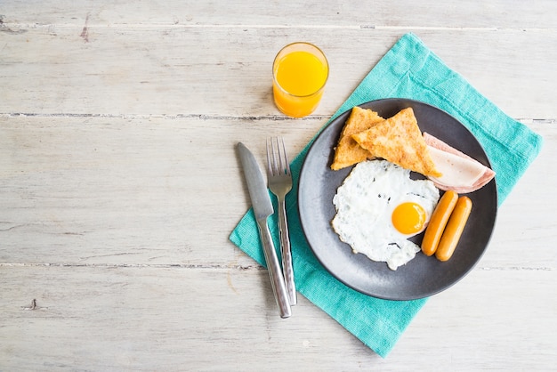 Breakfast cooked egg vintage top Free Photo