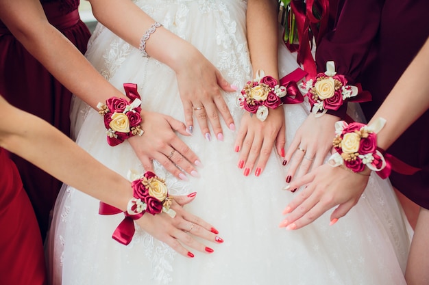 bride's friends dresses