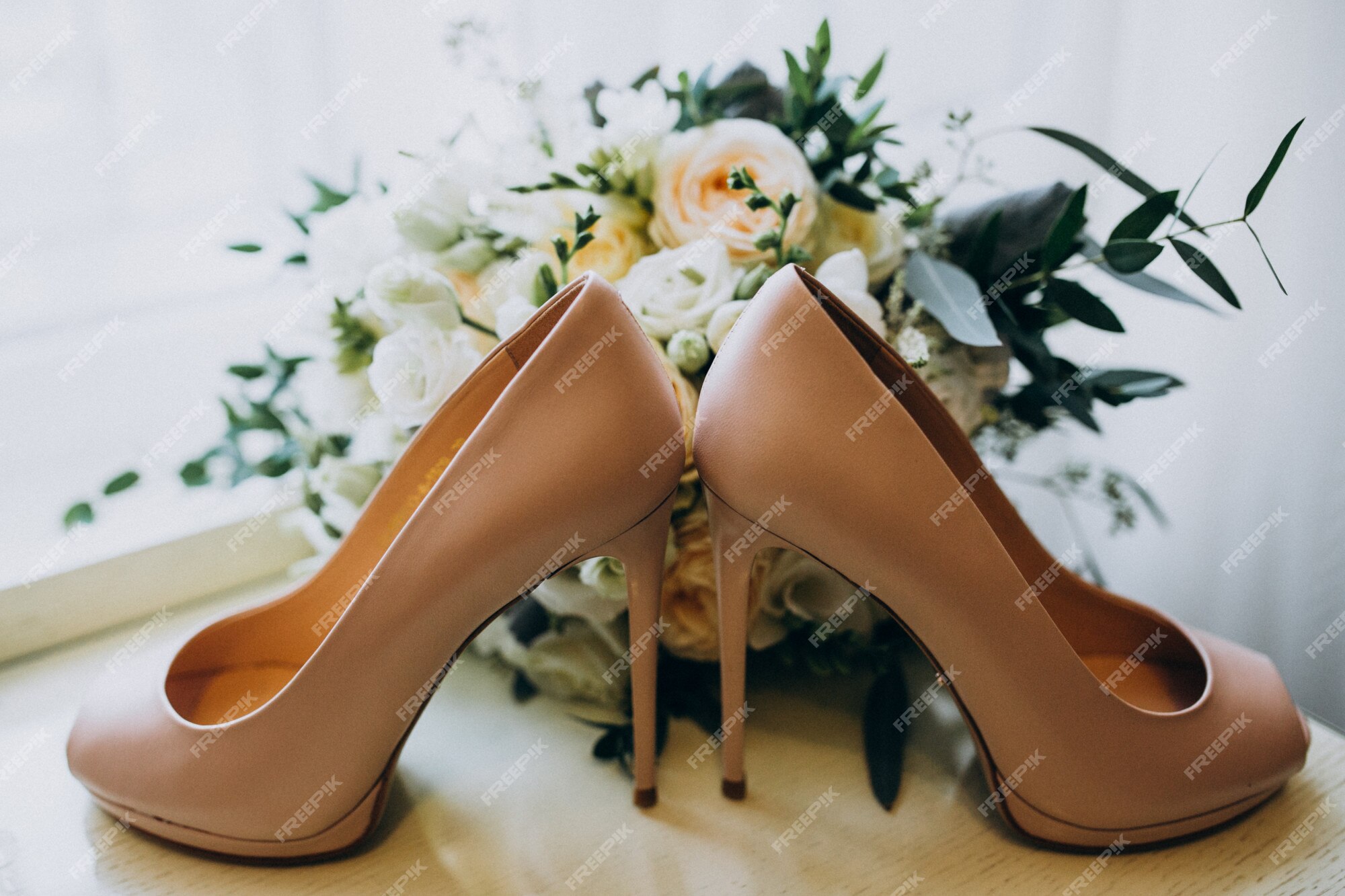 Free Photo | Bride's wedding shoes