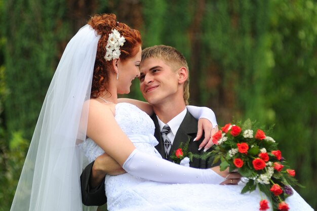 Premium Photo | Bridegroom and bride