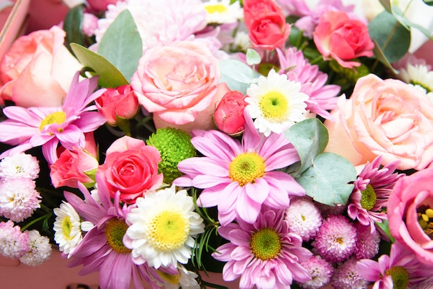 Premium Photo | Bright flowers bouquet. beautiful close-up of a flower ...