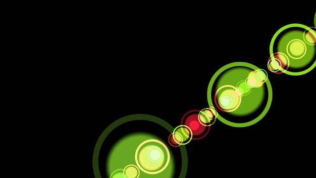 Premium Photo | Bright green circles on black background