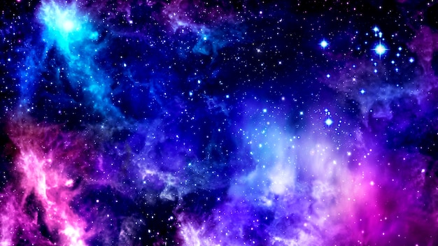 Premium Photo | Bright purple cosmic background with nebulae and ...