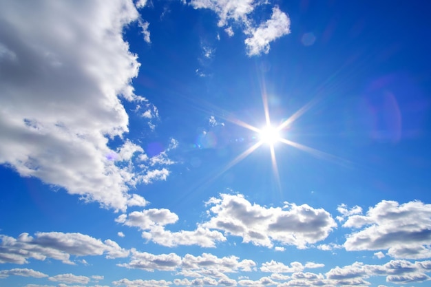 Premium Photo | Bright, summer, sultry sun against background blue sky ...