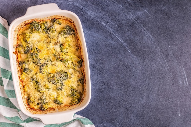 Premium Photo | Broccoli gratin in a baking dish