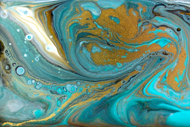 Premium Photo | Bronze, blue and gold marble liquid texture