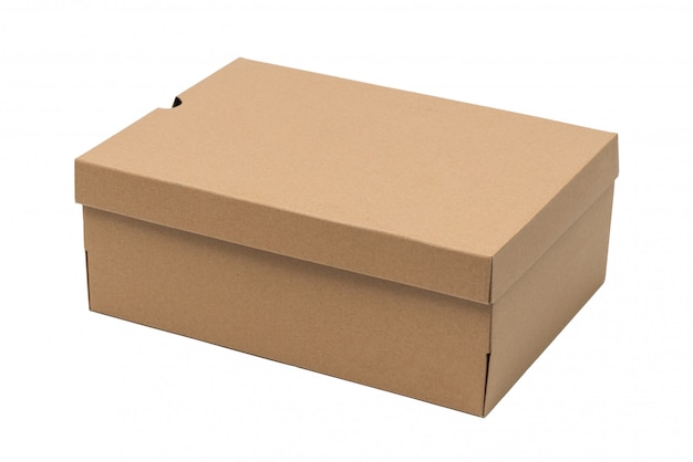 Premium Photo Brown Cardboard Shoes Box With Lid For Shoe Or Sneaker
