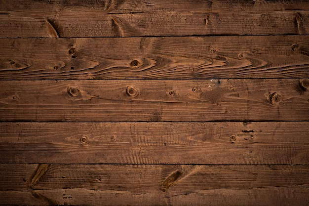 Premium Photo | Brown old wooden wall with horizontal planks, rustic ...