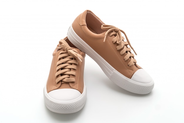 brown sneakers white sole