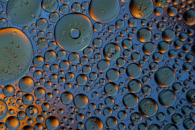 Bubbles world colorfull macro abstract in watter surface background Premium Photo