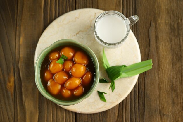 Premium Photo Bubur Candil Or Biji Salak Indonesian Food Made From Sticky Rice Flour Brown 9436