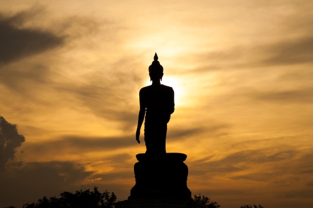 Buddha at sunset. | Premium Photo