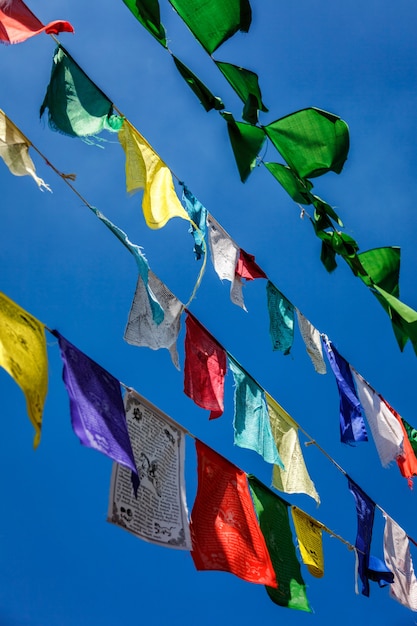 Premium Photo Buddhist Prayer Flags Lunga In Mcleod Ganj Himachal