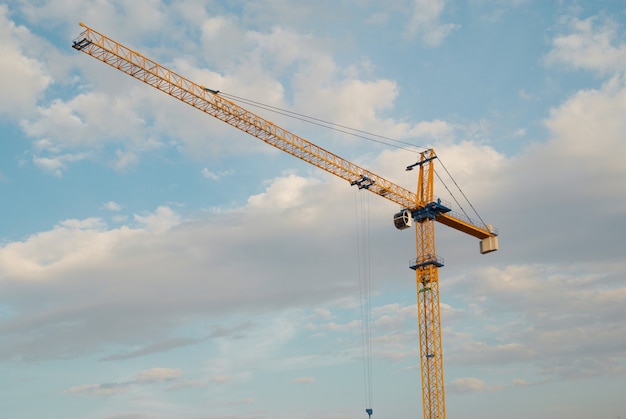 Premium Photo | Building construction crane with blue sky