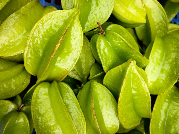 Bunch of star fruit aerial