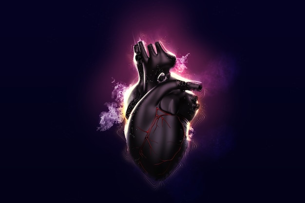 Premium Photo | Burning heart illustration