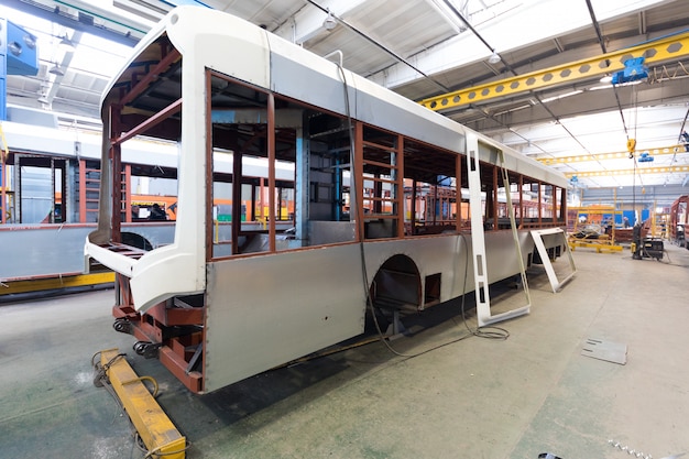 Premium Photo | Bus production manufacture