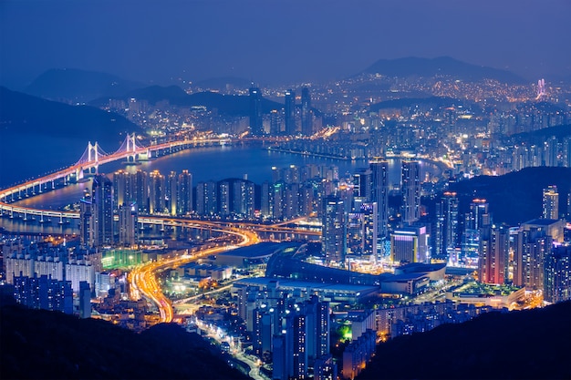 Premium Photo | Busan cityscape gwangan bridge at night