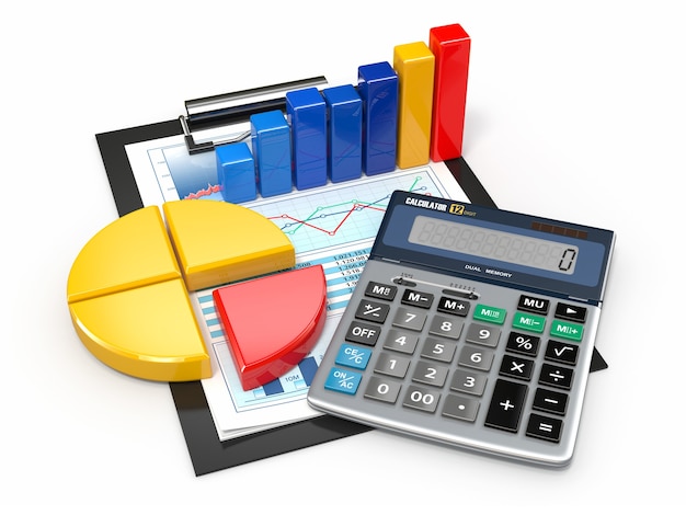 Premium Photo | Business analytics. calculator and financial reports.