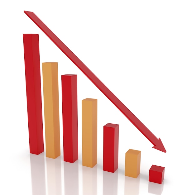 Premium Photo | Business and bankruptcy concept bankrupt graph with ...