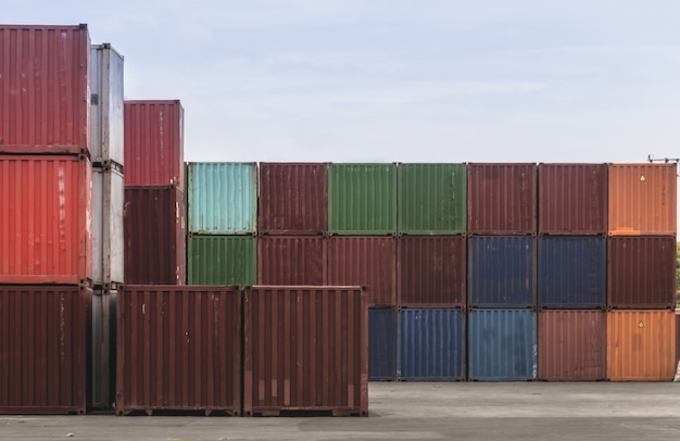 Business logistics concept, map global partner connection of container cargo freight ship Premium Photo