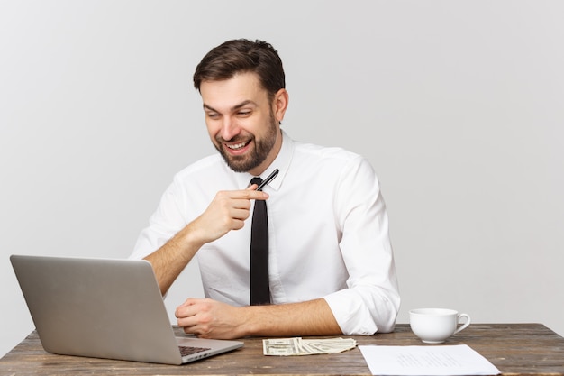 Premium Photo | Business man sitting in a chair