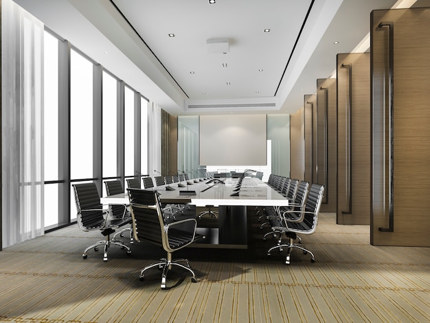 Premium Photo | Business meeting room on high rise office building