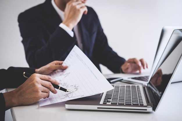 Business team investment working with computer and analysis graph stock market trading Premium Photo