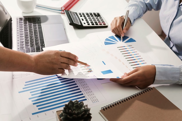 Business Team Working On Desk Checking Analyzing Finance