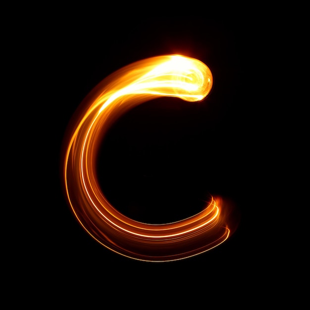 Premium Photo | C - created by light lowercase letters